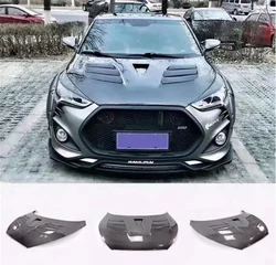 For Hyundai Veloster 2011-2018 High Quality Real Carbon Fiber Front Bumper Engine Hood Vent Cover