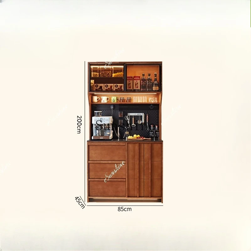 

Retro solid wood French dining side against the wall integrated storage living room double tea locker FT