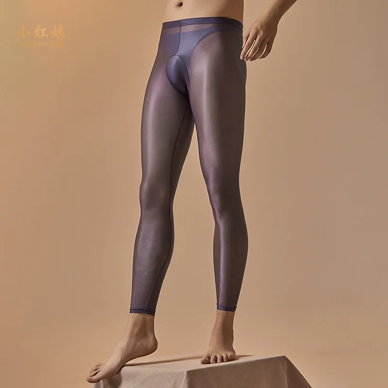 

Men's Transparent Sheer Stockings Silky Sexy BeltjjTights Pantyhose Slim Fit Ultra-thin Anti-snag Shiny Base Stockings