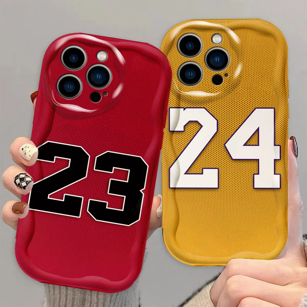 Basketball Uniform Number 23 24  Mobile Phone Case For Apple iPhone 7 8 SE X XS R 15 16 PRO PLUS MAX 5G COLOR SOFT SILICONE