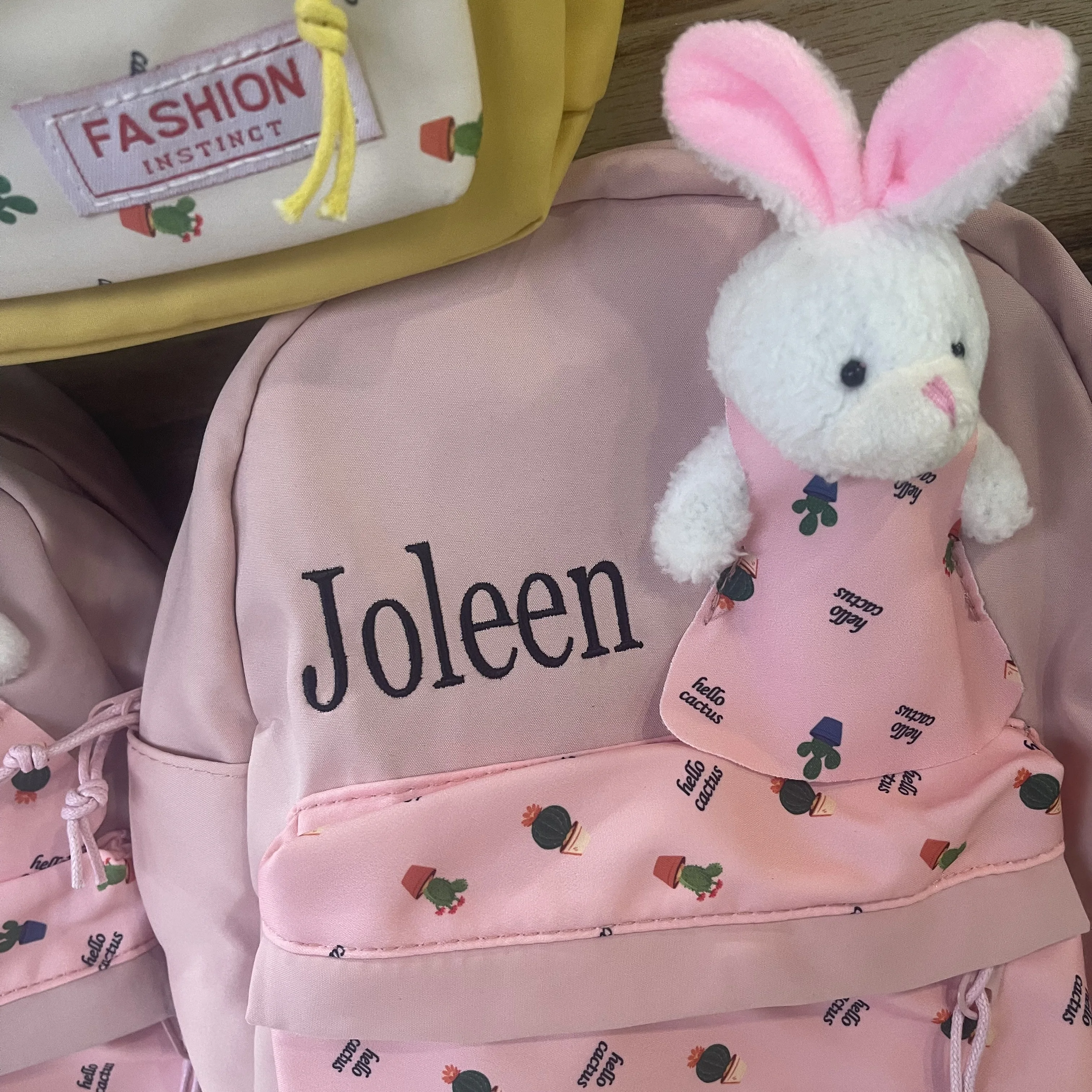 Lovely Little Rabbit Boys Girls Backpack Personalized Name Princess Kindergarten Backpack Custom Little Girls Snack Backpacks