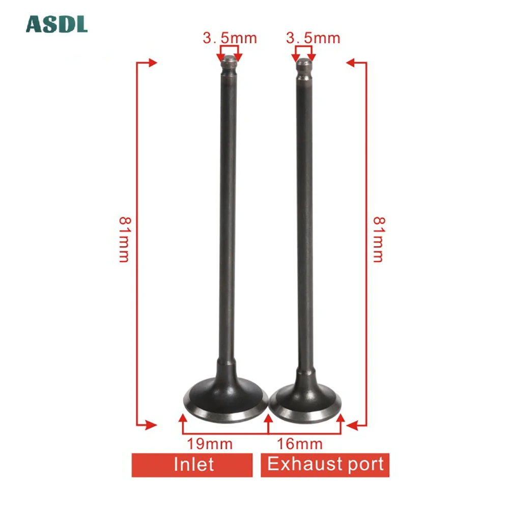 3.5mm Motorcycle Intake Exhaust Valves Set Fit For Suzuki GSF250 GJ74A 3.5mm Inlet & Outlet Valve 19x81x3.5mm 16x81x3.5mm