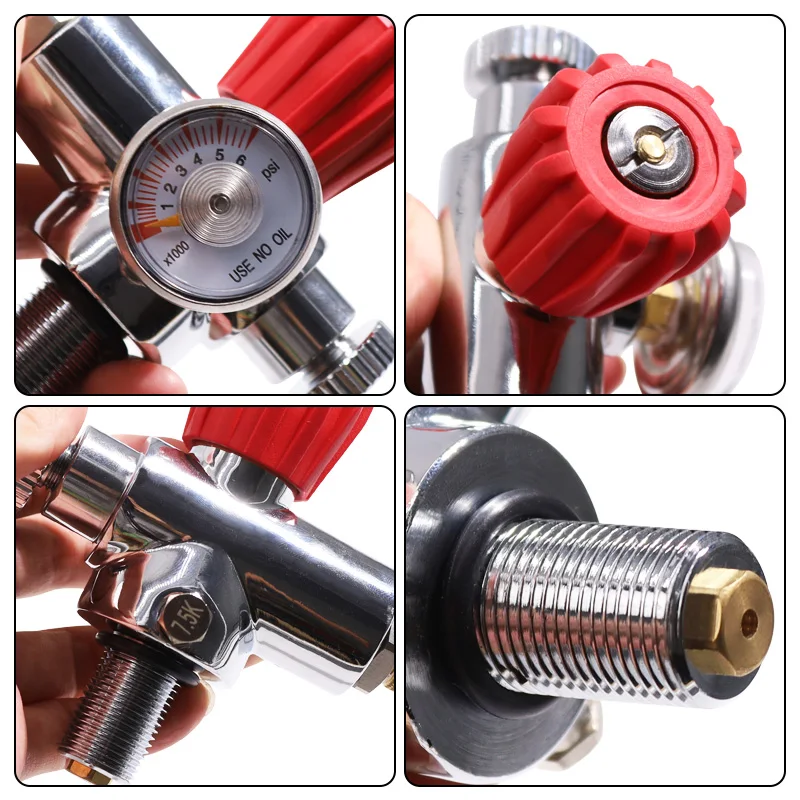 TUXING High Pressure Tank Dual Gauge Charging Valve 630bar 6000psi Air Filling Station Refill Adapter Thread M18*1.5