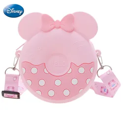 Disney Girl Mickey Minnie Coin Purse Children Cartoon Small Wallet Mini Crossbody Shoulder Bag Round Cute Coin Storage Pocket