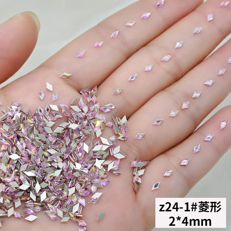 50PCS Sparkle Mini Cognac Pink Flatback Diamonds Star Marquise Love Glass Nail Art Rhinestones Decorations Manicure Ornaments image 3