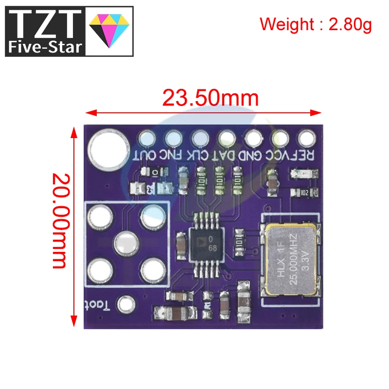 TZT AD9833 AD9833BRMZ Programmable Microprocessor 0-12.5MHZ Sine Square DDS Signal Generator Module Serial Interface Module