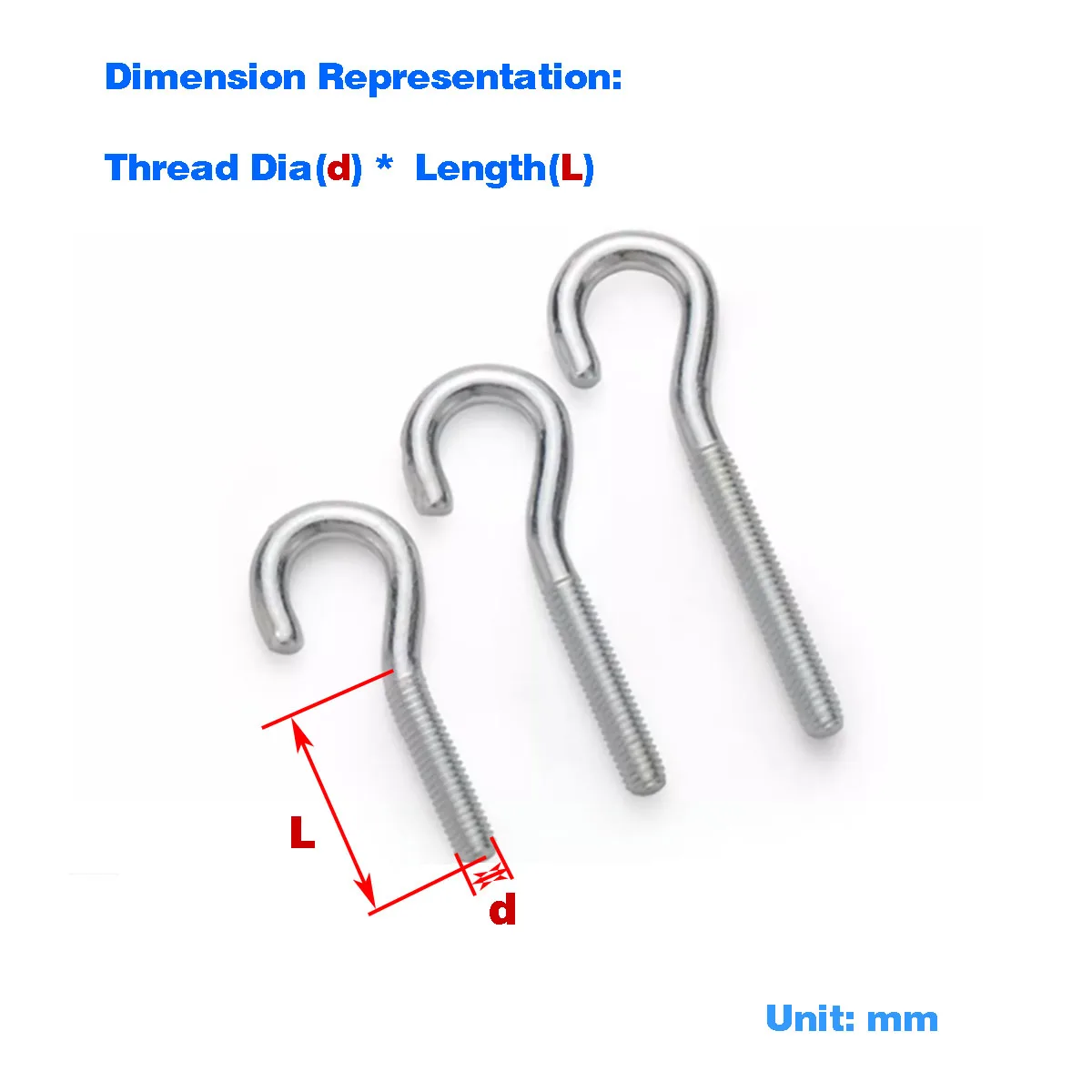 

Carbon Steel Open Type Sheep Eye Screw / Extended Eyebolt