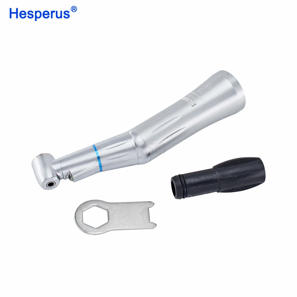 Den tal Push Button Contra Angle 1:1 Low Speed Blue ring Handpiece LED E-generator Inner water spray for 2.35 burs