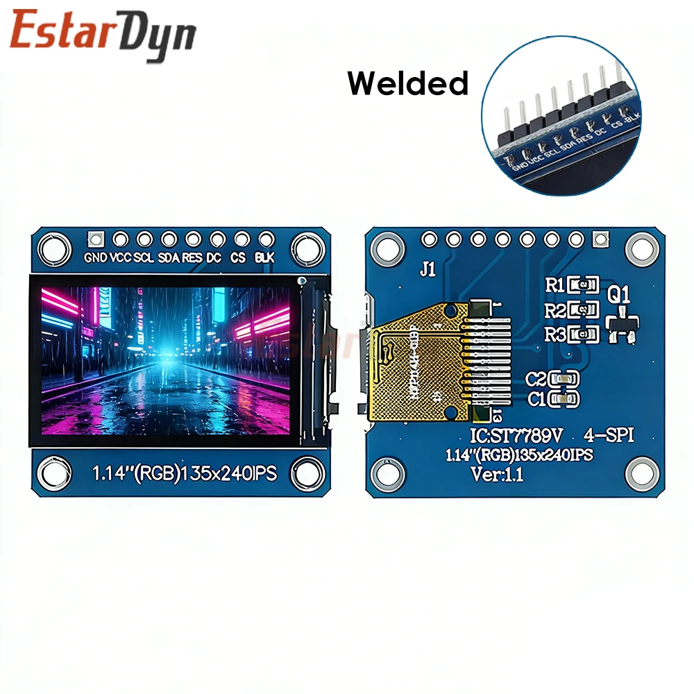 Estardyn 1.14 Inch IPS TFT LCD Display 135x240, ST7789 SPI 65K Color Module for  ESP32 STM32