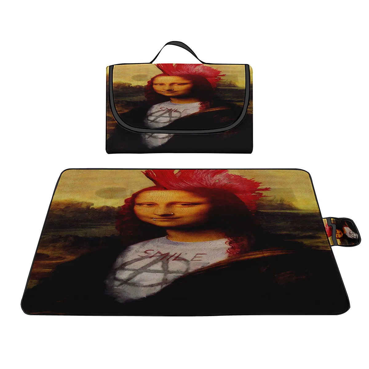 

Mona Lisa Outdoor Picnic Blankets,Beach Blanket Foldable Lightweight Waterproof Sand Mat,Picnic Blanket for Beach Camping Park