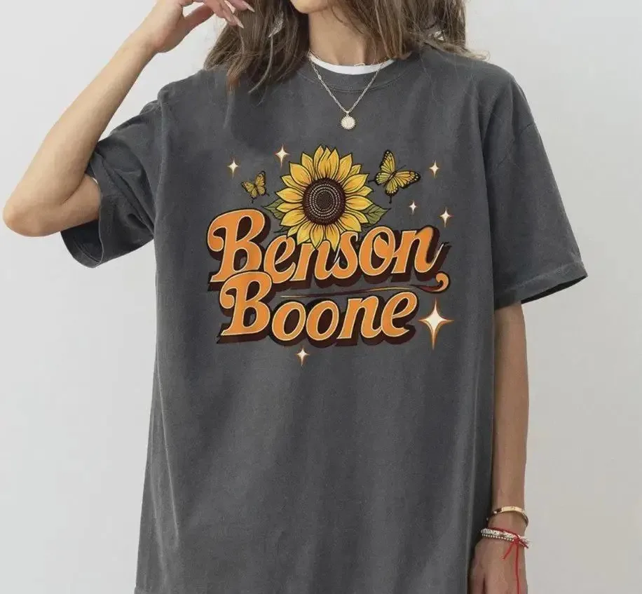 Benson Boone Merch Camiseta con estampado gráfico álbum de gira de conciertos gráfico de moda mujeres hombres camiseta de gran tamaño regalo de concierto camisetas Unisex