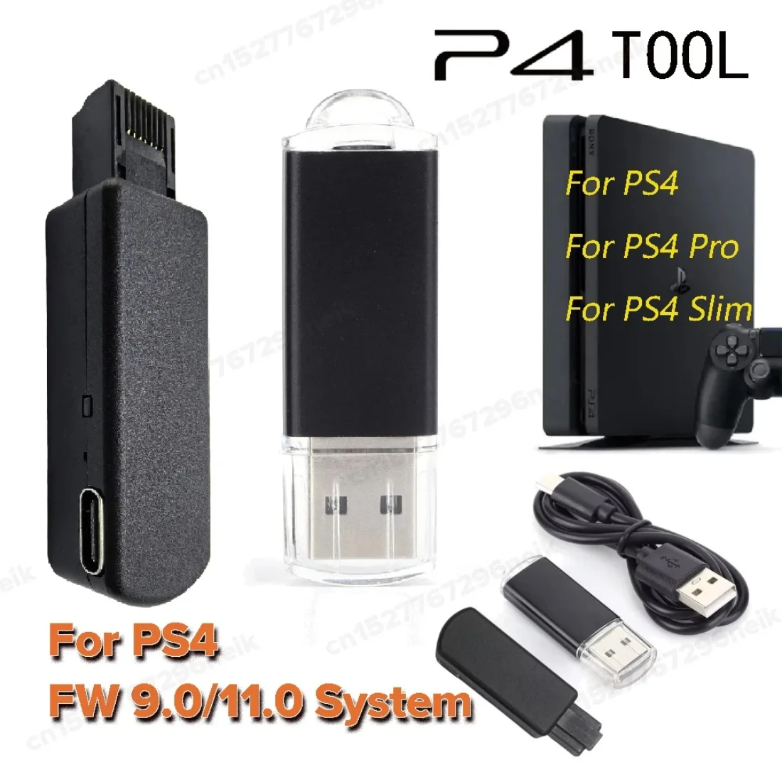 مجموعة أدوات JB بمفتاح واحد مع مجموعة كابل إيثرنت من النوع C محول USB JB لنظام PS4/PS4 Pro/PS4 Slim FW 9.0-11.0