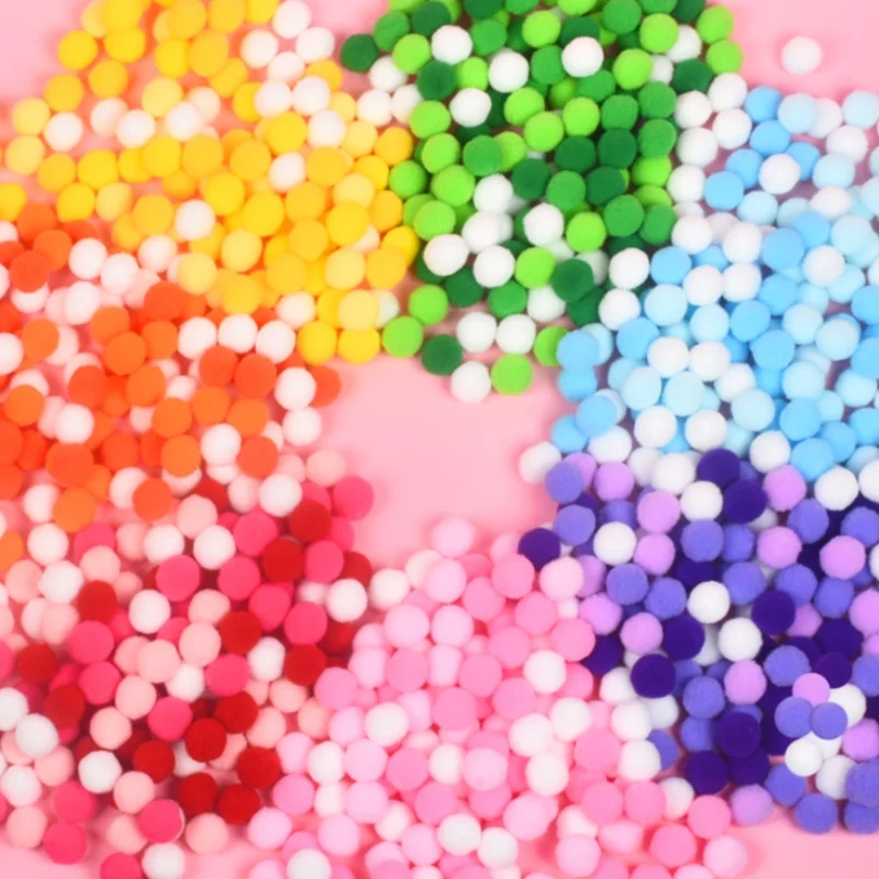 998Pcs Coloful Pom Poms Bulk Small Fuzzy Balls, Available in 10 Styles, 0.39 Sizes Pompoms for Crafts, Christmas, Wedding Home