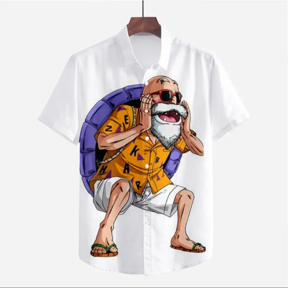 Men\'s Shirt 2023 Clothes Short Sleeve Dragon Ball Z Oversized Y2k Cool 5XL Super Saiya Summer Beach Style Streetwear Anime Cute