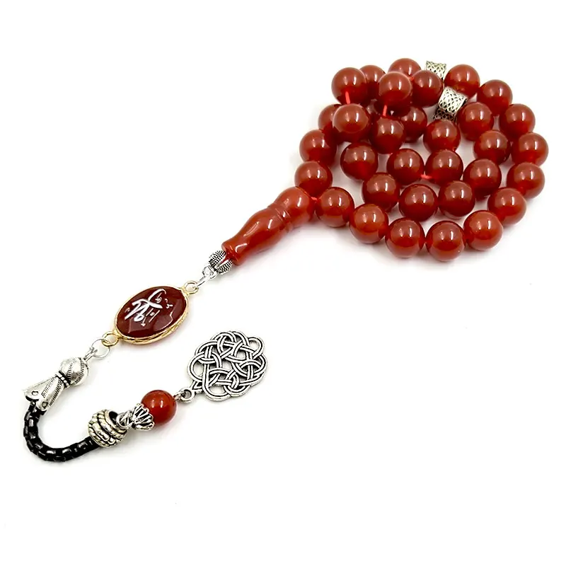 

Tasbih Natural red Agate Muslim Gift Man's bracelet islamic gemstone 33 66 99 prayer beads misbaha Ramadan Arabic Accessories