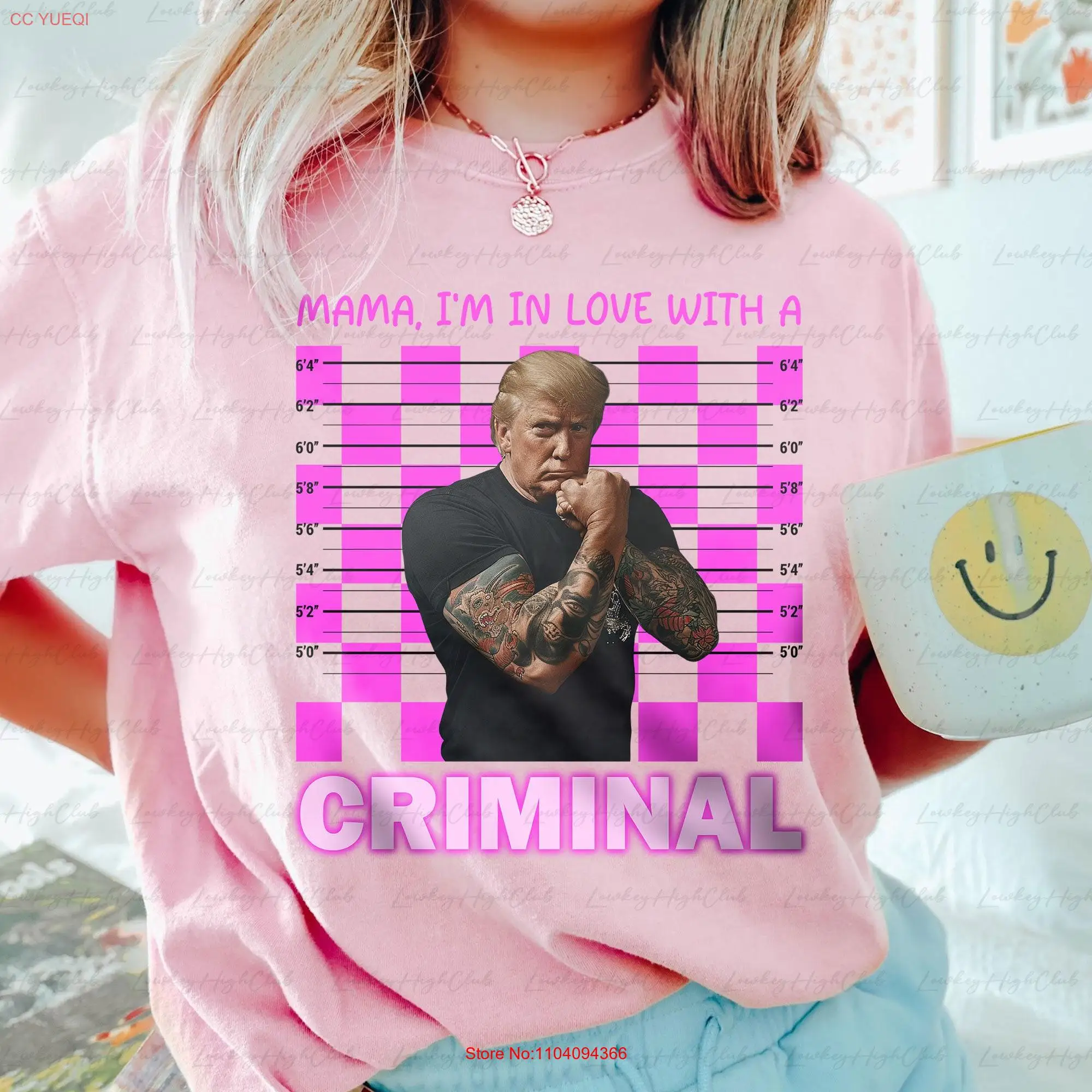 Mama I'm In Love With A Criminal Political T Shirt Trump Outlaw America Vote For Convicted Not Guilty Election Voters