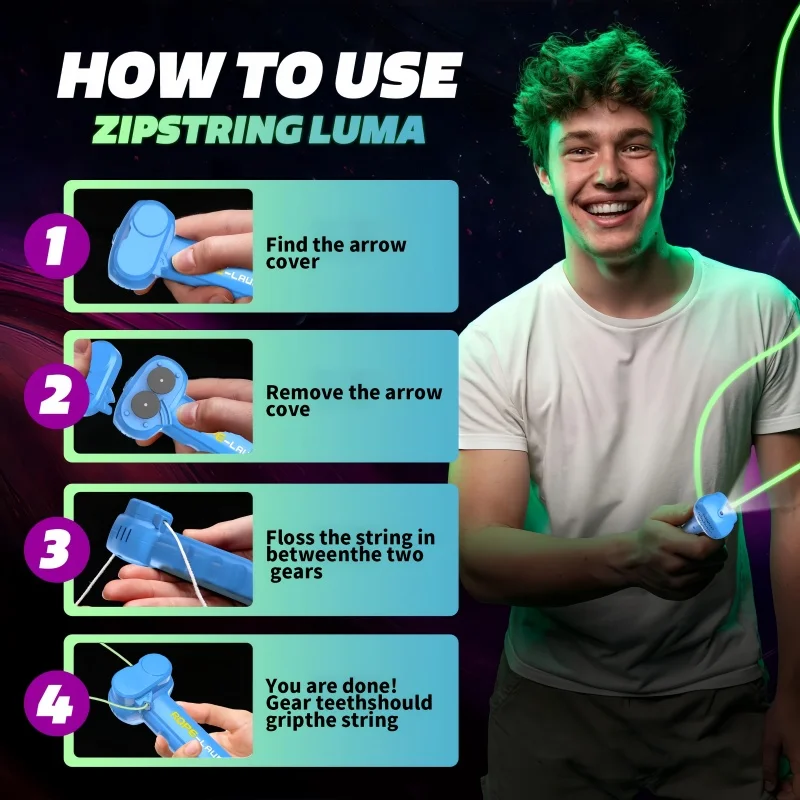 Jouet électroluminescent portable de noël, lanceur de corde lumineuse, émettant de la lumière, anti-Stress, cadeau de fête pour enfants