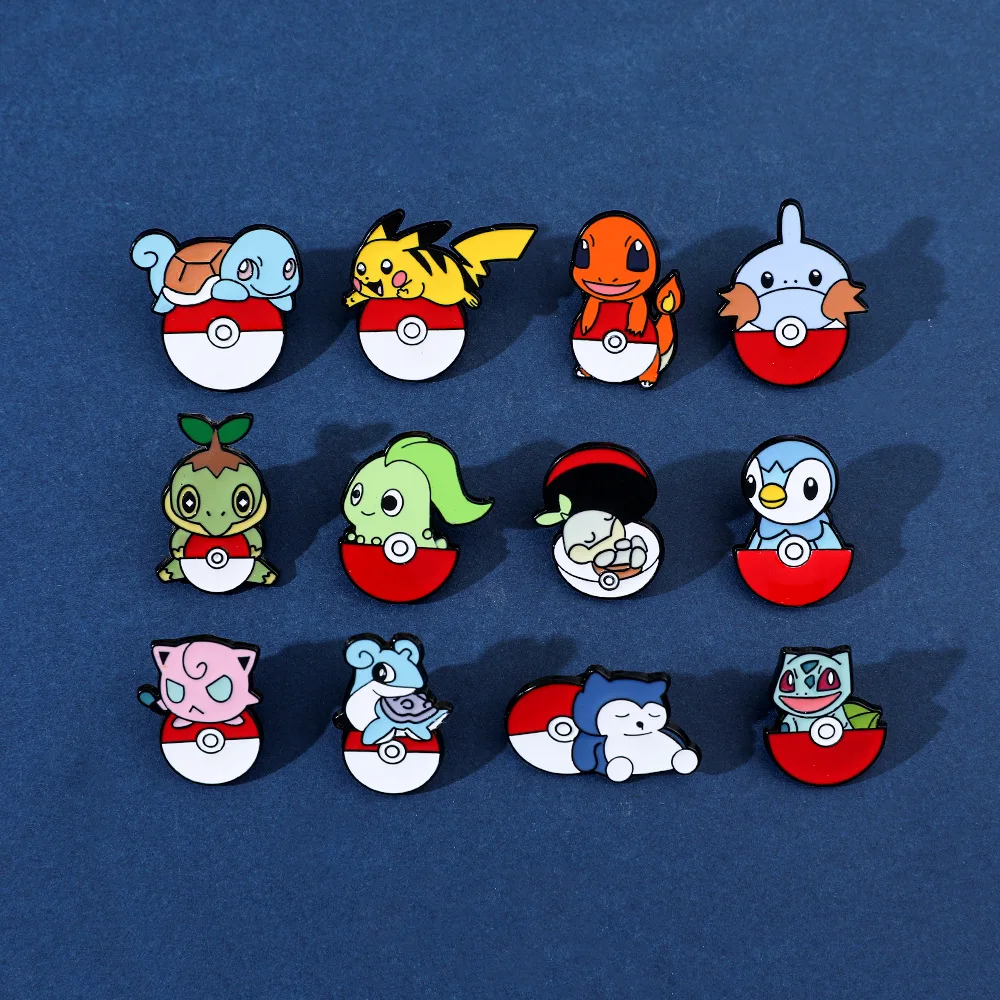 

1-12Pcs Cartoon Pikachu Pokemon Enamel Pin Brooches For on Lapel Pins Badge decor DIY Backpack Clothes Metal Badge Gifts