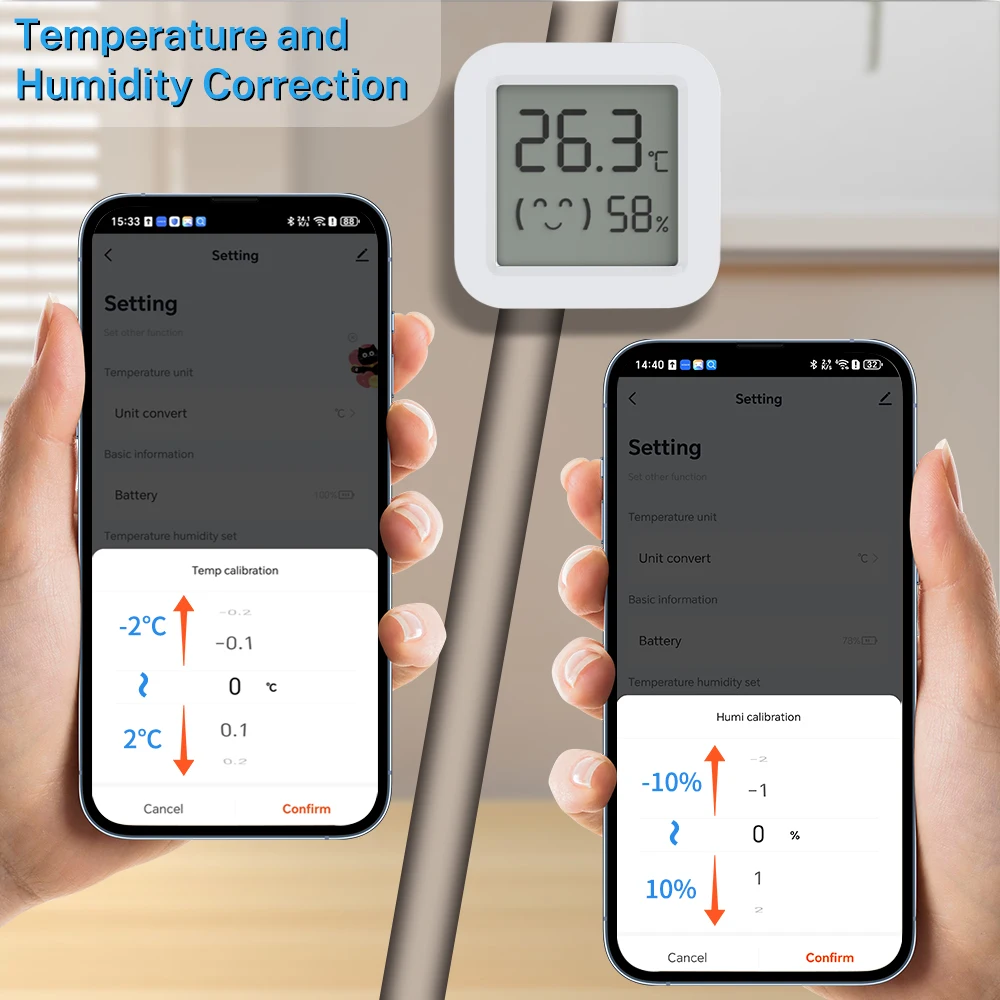 Inteligentny czujnik temperatury i wilgotności Tuya Smart Zigbee, kompatybilny z Bluetooth, mini termometr i higrometr z cyfrowym wyświetlaczem LCD do SmartLife — zdjęcie produktu 4