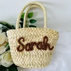 Custom Embroidery Bachelorette Basket, Flower Girl Baskets Personalized Party bridal handbag Gift Bag Bridesmaid Bag Gift Bag