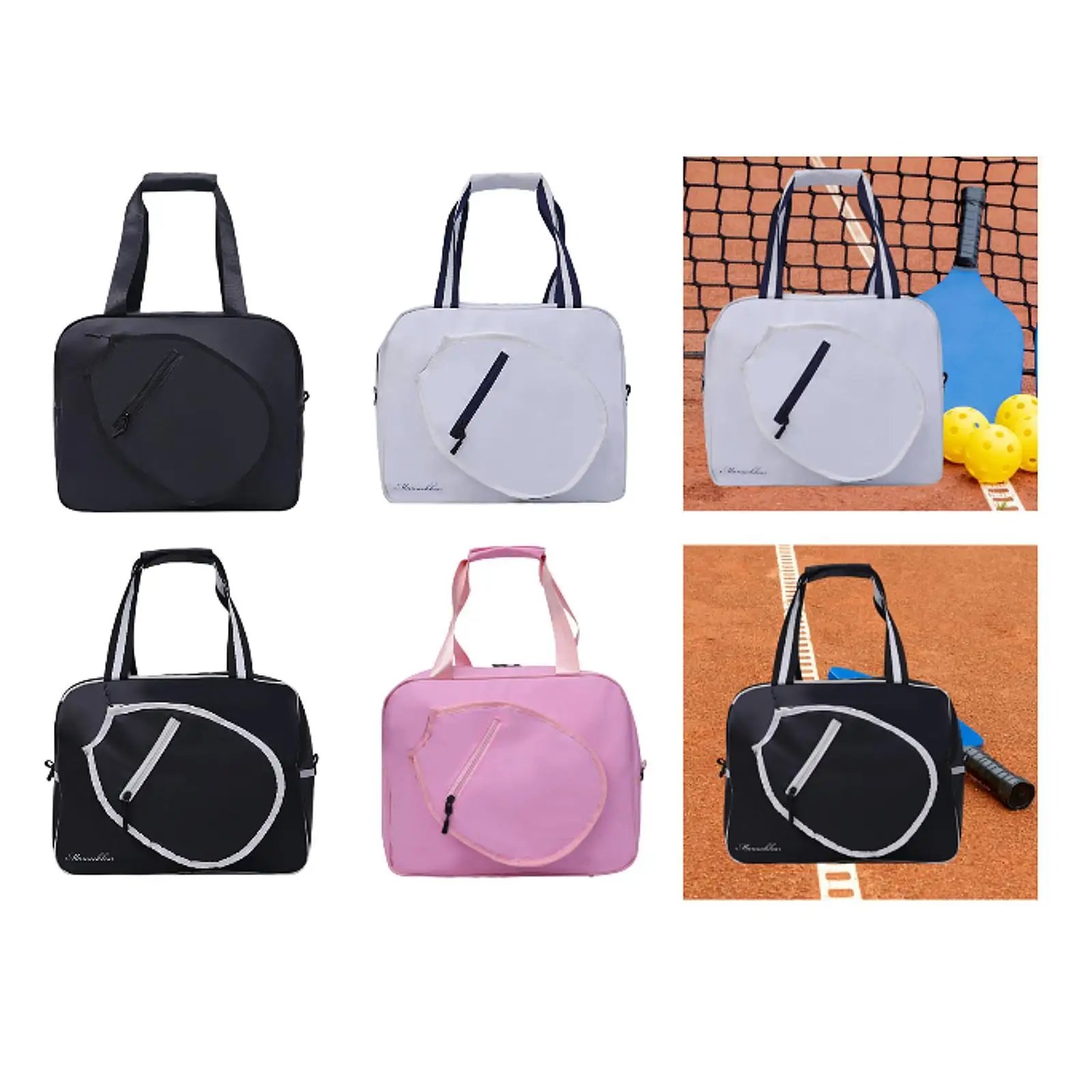 Pickleball Bag Pickleball Paddle Shoulder Bag Beginners Carrying Bag Handheld Bag with Zipper Pickleball Racquet Bag Tote Bag