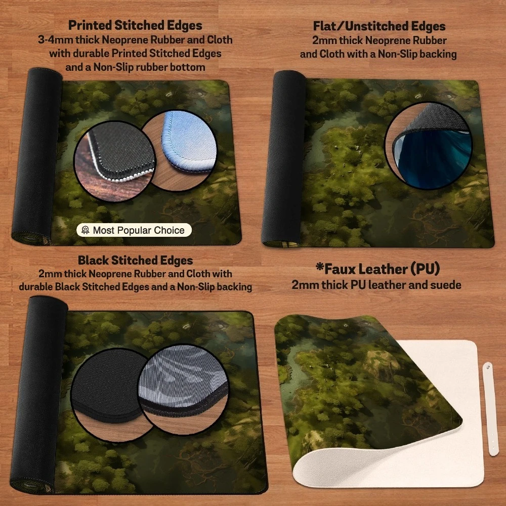 Swamp terrain rpg Playmat/Desk Mat, tcg card mtg play mat, dnd dd encounter battle map, green forest waste land, Giant Deskma