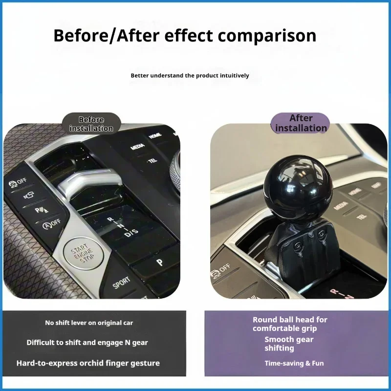 Universal Car Gear Shift Knob Cover for BMW 1 Series 3 Series F30 F34 F20 Interior Modification Auto Shifter Ball Head Decor Acc 4