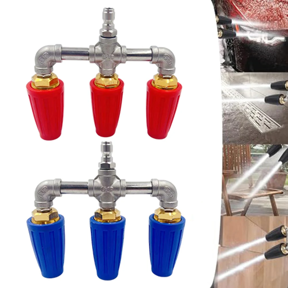 Turbo Nozzle 360 Degree Rotating Dual Spray 1/4 Inch Quick Connect For Car Driveway Deck Cleaning Pressure Parts