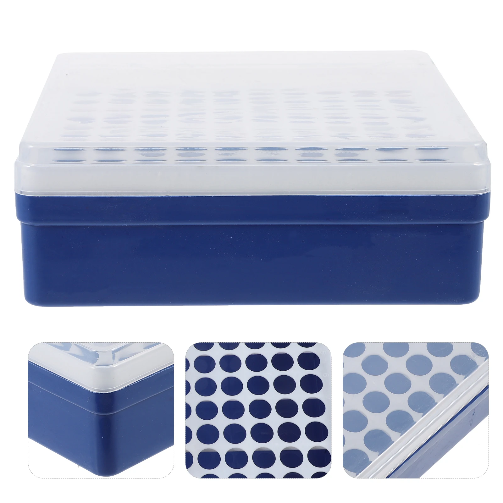 

1.5ml Tube Box 100 Holes Centrifuge Test Supplies Case Storage Rack Bottle Organiser Tubes Holder Plastic Containers Travel Box