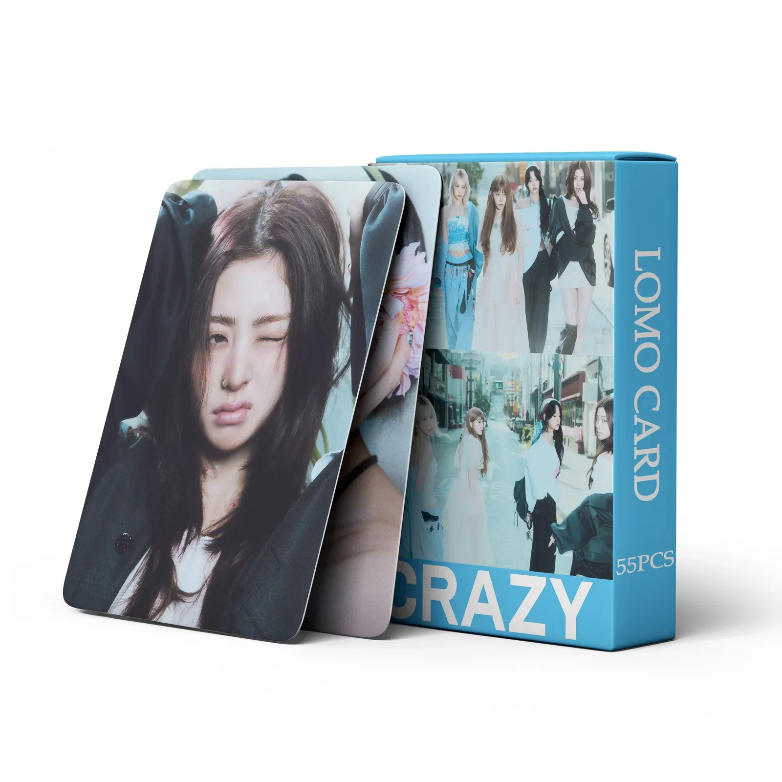 55Pcs/Set Kpop New Ablum CRAZY Lomo Card ‌SAKURA KIM CHAEWON HUH YUNJIN Postcards Photocard For Fans Collection Gifts