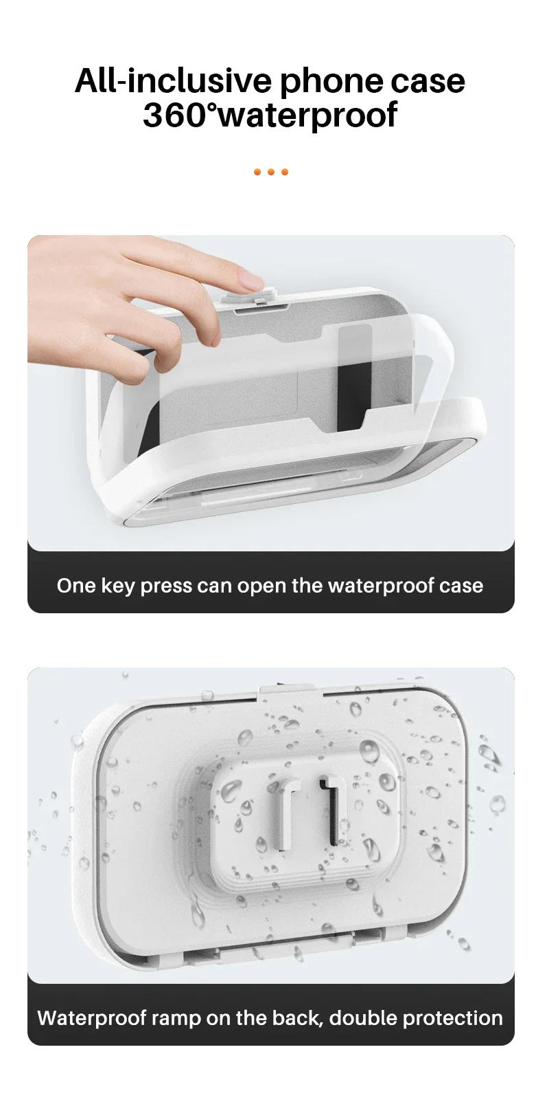 Neue Rotation Wasserdichte Badezimmer Telefon Wand Halterung Einstellbare Dusche Telefon Fall Stick auf Wand Bad Wc Telefon Halter – Detail 4