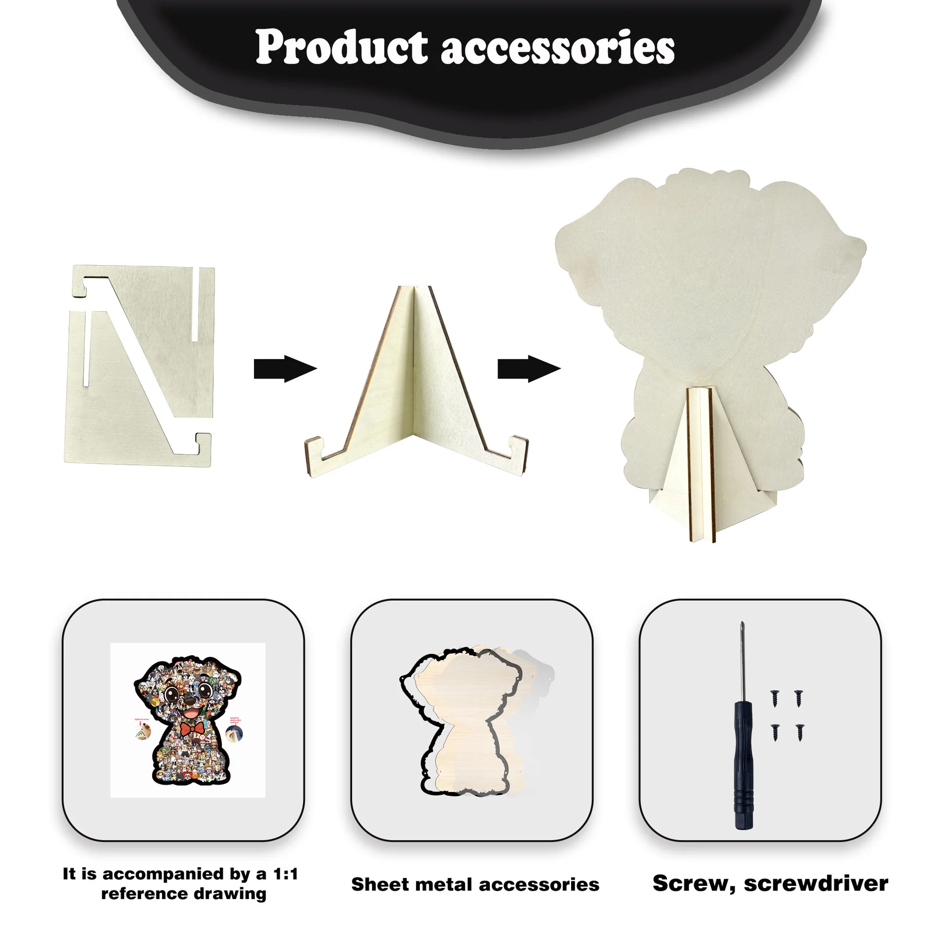 160 قطعة من ألغاز الكلاب الخشبية - لعبة ألغاز الصور المقطوعة اللطيفة للحيوانات الأليفة، ديكور ألغاز خشبي فريد من نوعه على شكل حيوان للمنزل والهدايا #4