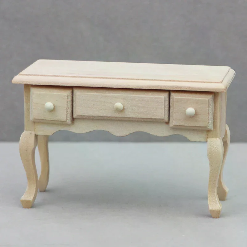 1:12 Dollhouse Miniature Wooden Blank Table Dining Table Coffee Table Computer Desk Furniture Living Room Model Craft Decor Toys view 5