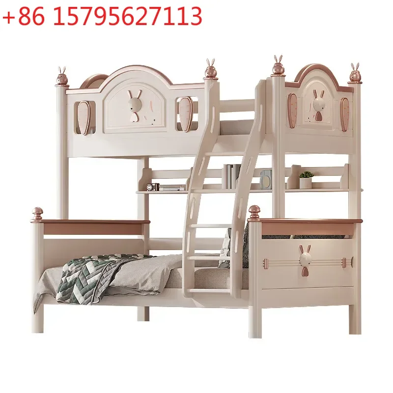 

Комбинированная кровать-черри из массива дерева для небольшой квартиры, двухъярусная, для родителей и детей.