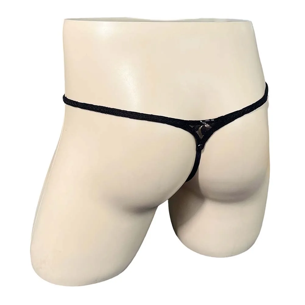 Men Delicate Lace Large Gay Sissy Pouch Very Hot Lingerie G-string Thongs Low Rise T-back Erotic Underwear Extreme Men's Panties