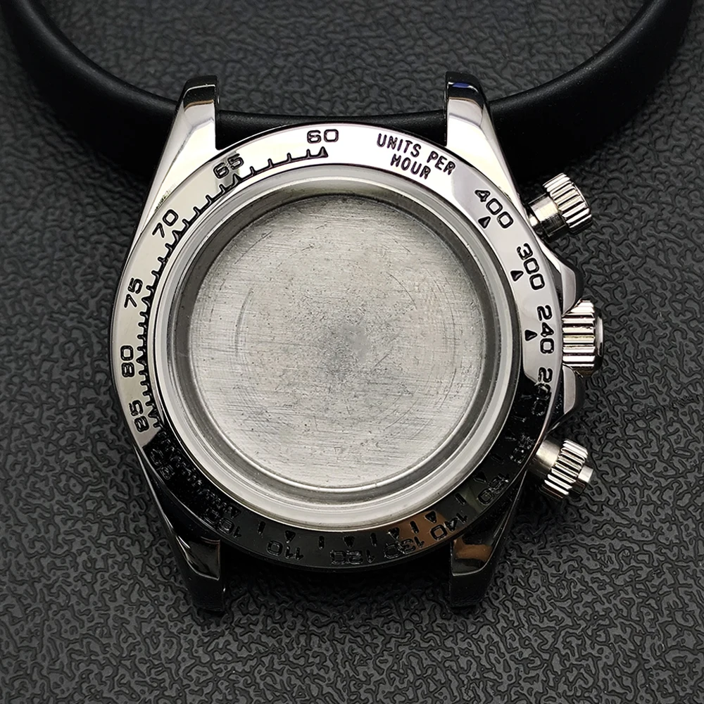 39,3mm Herrenuhren Stahlgehäuse Passend für VK63 Uhrwerk Uhrenzubehör Uhrenteile Passend für 20mm Armband Uhrenbox – Detail 6