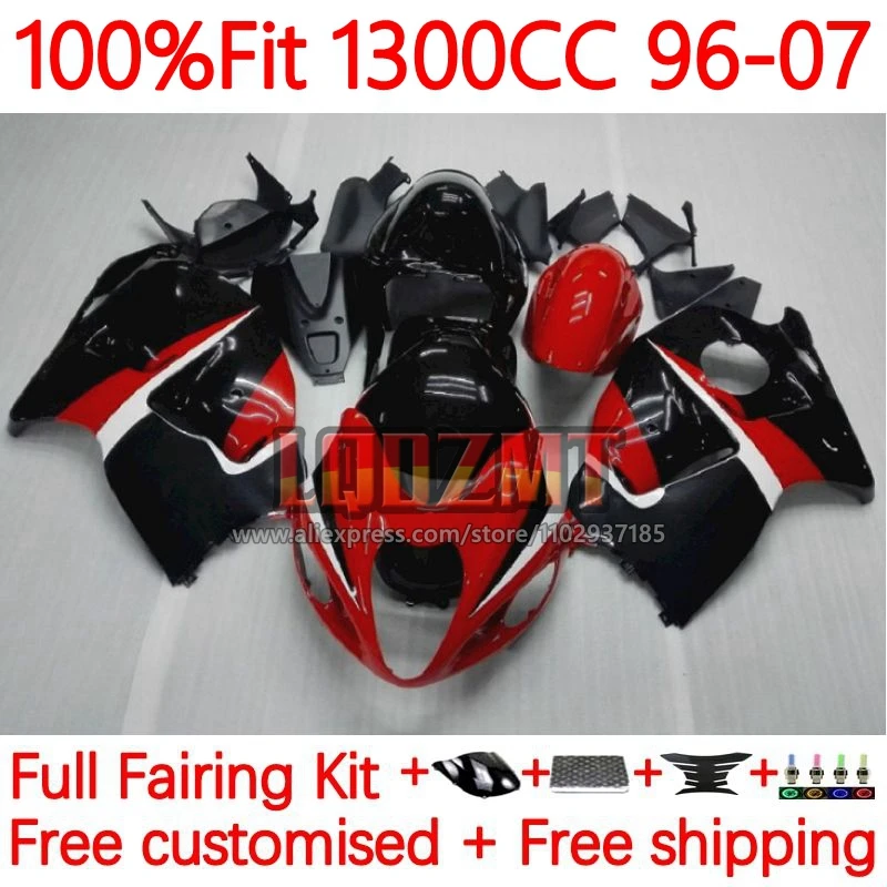 Injection For SUZUKI Hayabusa red black GSXR 1300 GSXR1300 1996 1997 1998 1999 2000 2001 2002 03 04 05 06 07 Fairing 171No.36