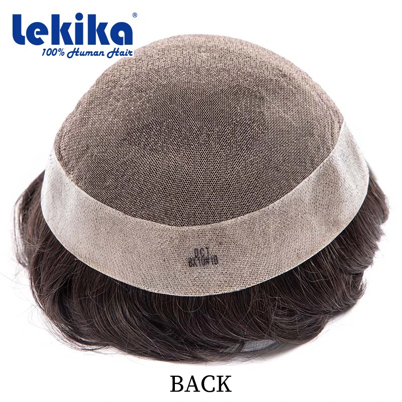 جديد OCT الشعر المستعار رقيقة جدا نسج على شكل شعر إنسان لينة بولي PU شعر مستعار للرجال الدانتيل الباروكات خصلات الشعر المستعار الإنسان مريحة الذكور الشعر الاصطناعية 6 ''وحدة #5