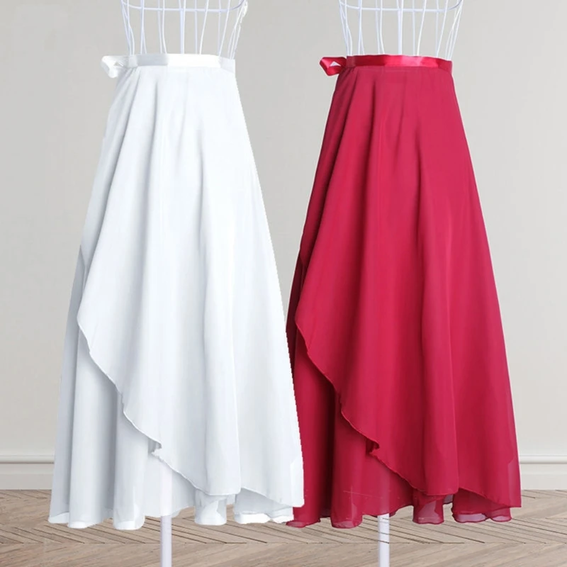 

All SeasonWomen Chiffon Ballet Wrap Skirt Asymmetric Long Dance Skirt Skate Over Scarf Skirts Tutu Dance Skirt for Ballets Dance