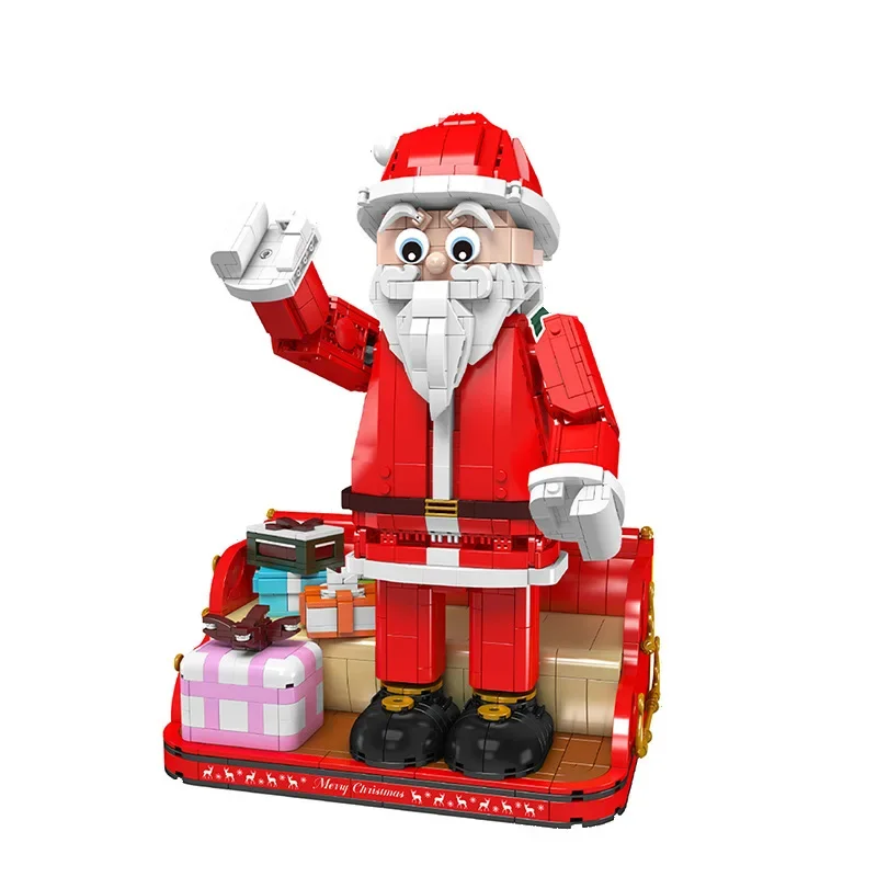 

Creative Large Christmas Building Blocks Toy Snowmobile Sno-limo Set Santa Claus DIY Bricks Toy for Kids Boys Christmas Gift