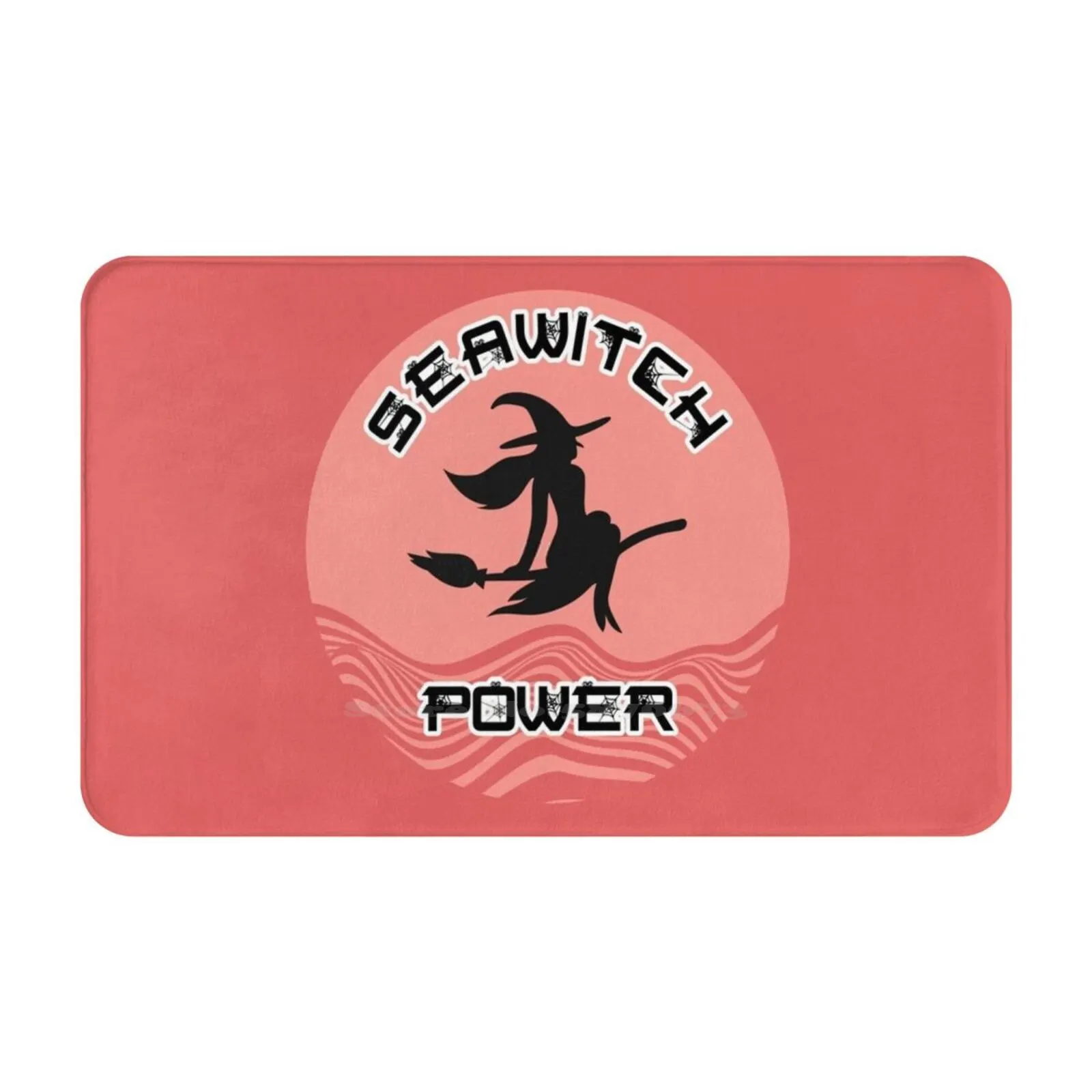 Seawitch Power Round Sticker-Pink Silhouette Soft Cushion Car Home Carpet Door Mat Seawitches Silhouette Witches Hat Silhouette