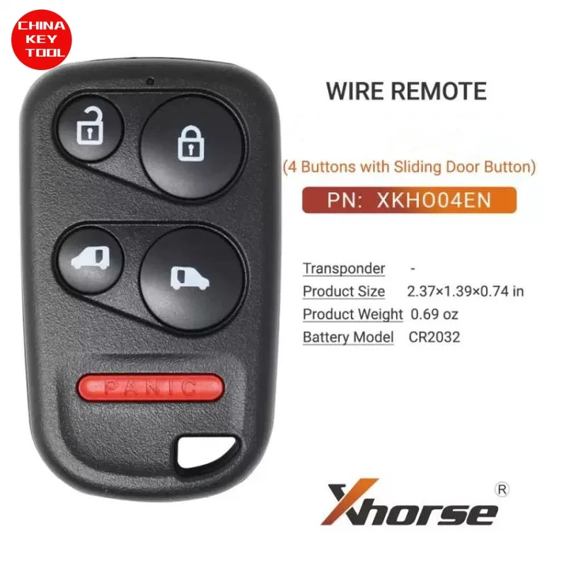 1PCS Xhorse Wire Remote Key For Honda Style Separate With Sliding Door 5 Buttons XKHO04EN