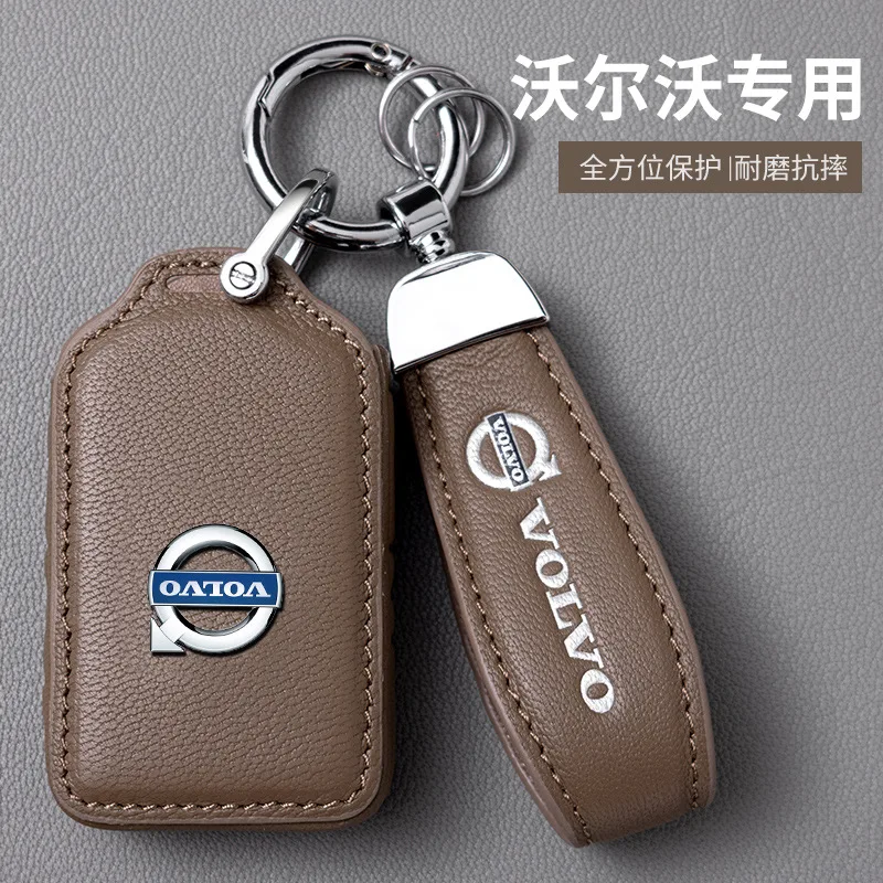 

Leather Car Key Case Cover for Volvo Xc60 S90 S60 Xc90 Car V60 V90 Bag S60 Buckle Auto Car Accessories Good Quality