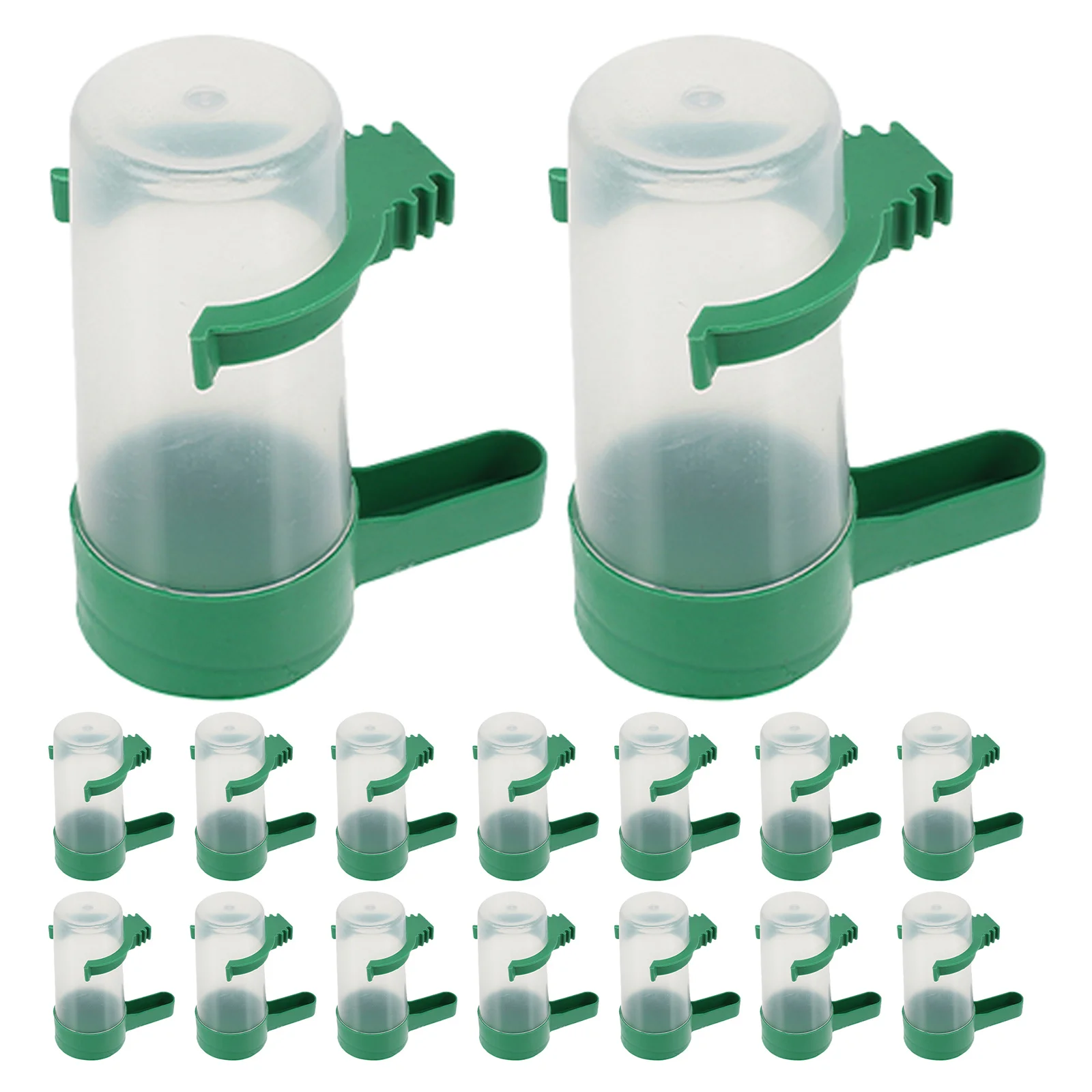 

18pcs Small Bird Anti-Spill Water Dispenser Automatic Parakeet Feeder Plastic Drinking Device For Bird Cage Transparent Level