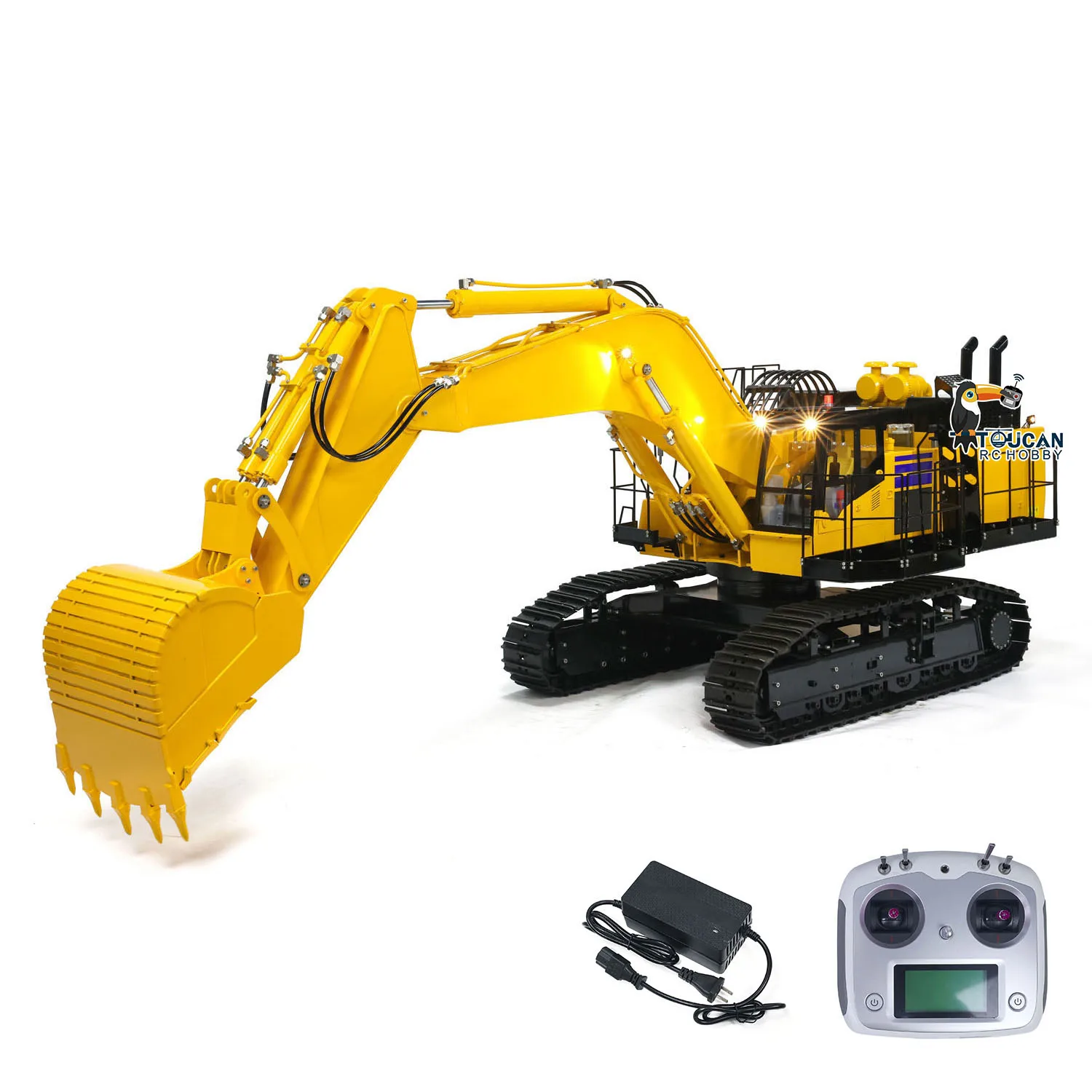 In Stock 1/8 Scale RC Hydraulic Excavator PC1250 Metal Heavy Duty Construction Finished Digger Truck Car Vehicle Tot Toy Model