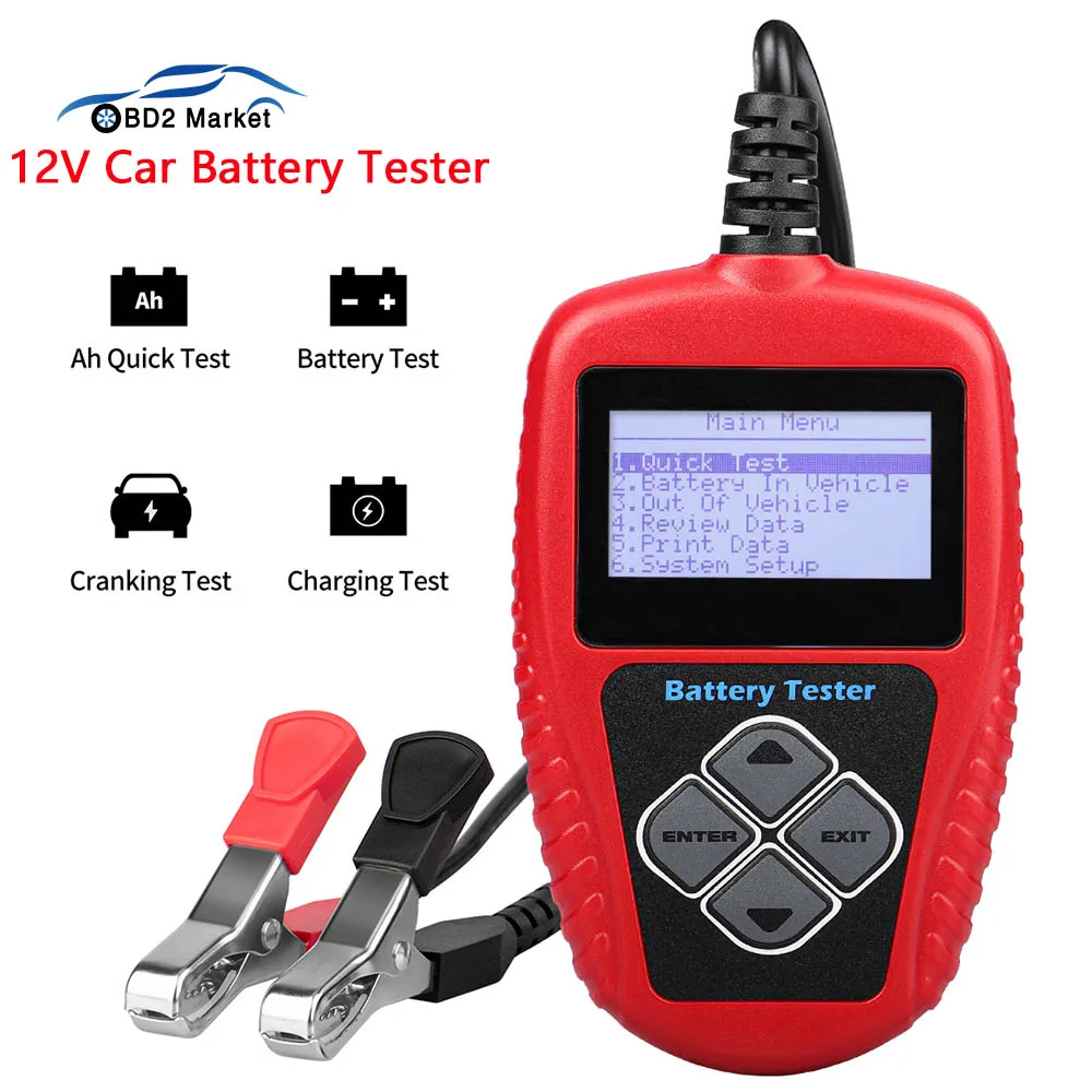 

BA101 12V Automotive Car Battery Charge Tester 100-2000CCA Digital Analyzer Tools Crank Voltmeter Load Tester for Car Motorcycle