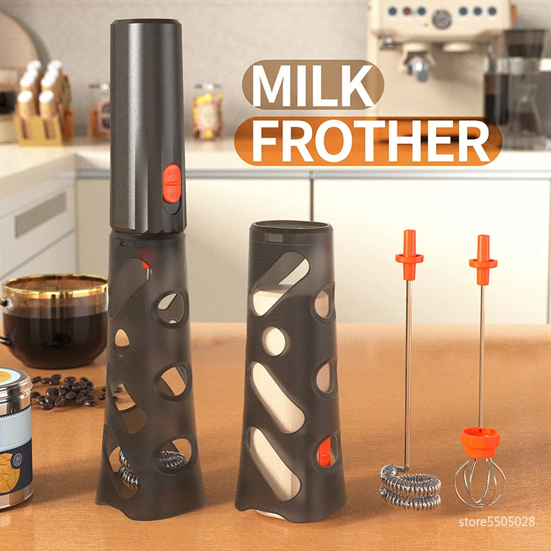 Electric Milk Frother Hand-free Portable Coffee Mixer Type-C Charging 2 Heads Mini Blender Cappuccino Foamer Egg Beater