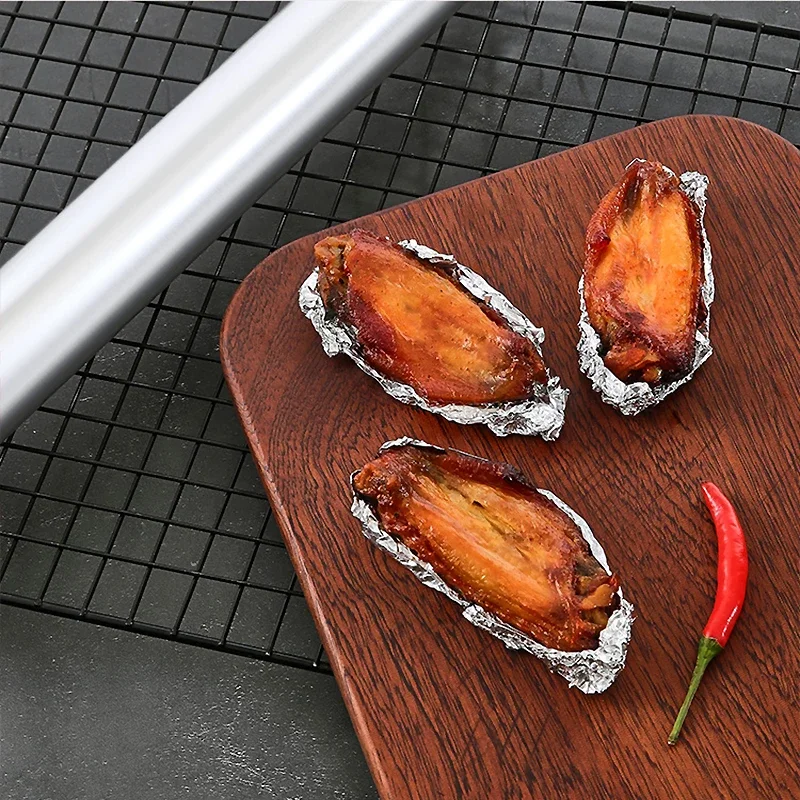 Household Outdoor Thickened Tin Foil Paper Disposable Aluminum Foil PaperAir Fryer Oven Food Grade BBQ Baking Tools