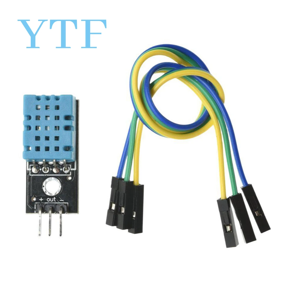 

DHT11 Temperature And Relative Humidity Sensor Module DC 3.3V-5V Digital Signal Output With Cable For Diy Kit DHT-11