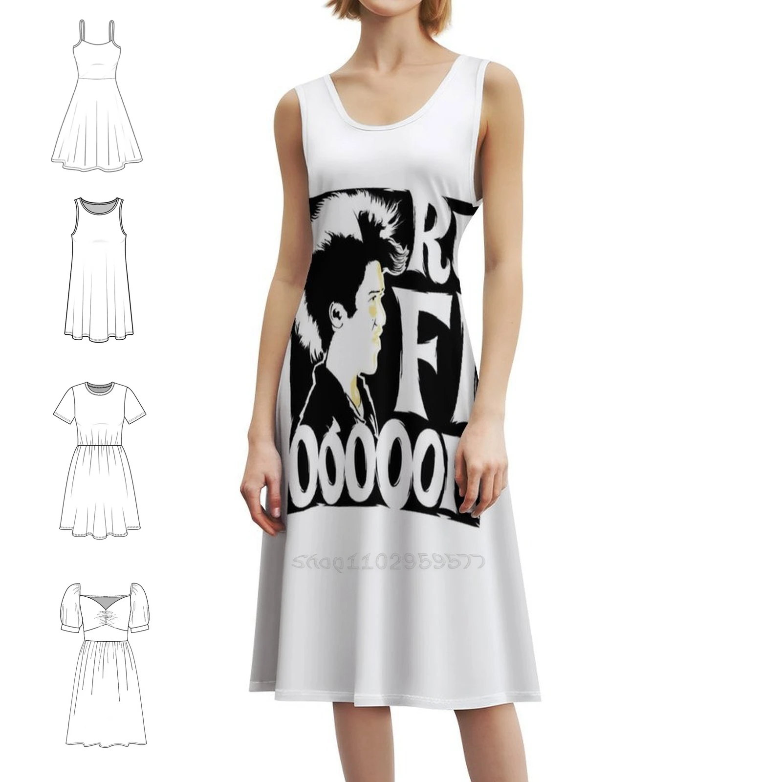 فستان كاجوال على الطراز الكوري من Rufio (خطاف) للنساء فساتين مكتب يومية بسيطة للسيدات فيلم ويندي كتاب كلاسيكي دودة الكتب بيتر #1